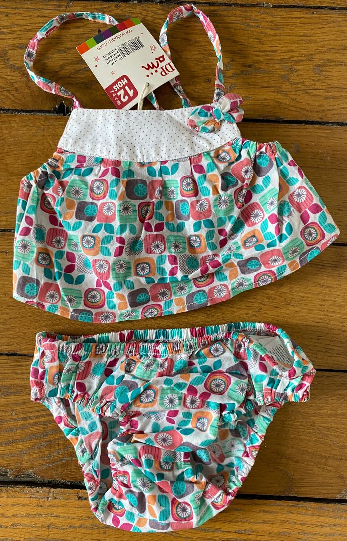 Lot bébé vêtements été fille 12 mois robe, teeshirt salopette, débardeur - photo numéro 5