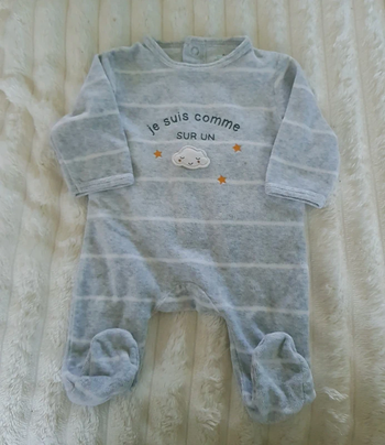 Pyjama velours mixte 1 mois