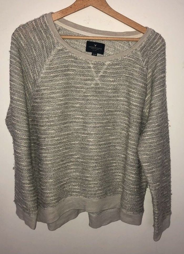 Pull gris et crème American Eagle Taille XL