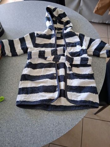 Peignoir  bleu et blanc " t- 2 " ans"