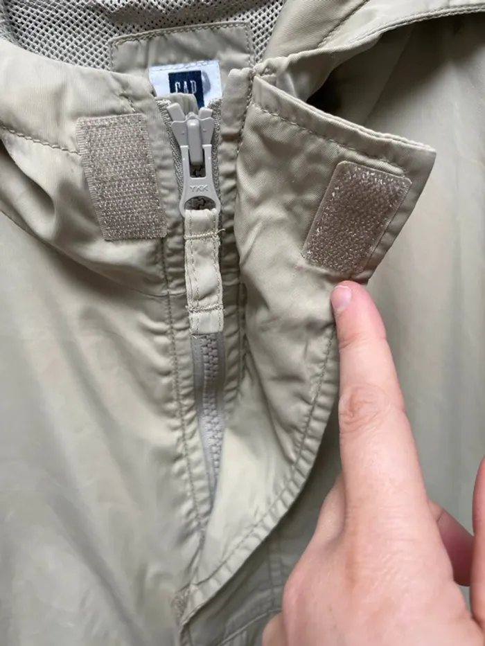 Nylon Hoodie Windbreaker Gap khaki green Womens L - photo numéro 6