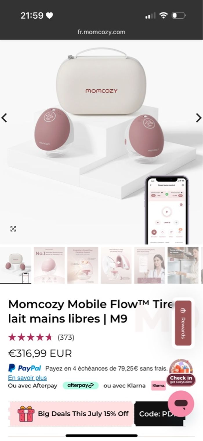 Tire lait mom cosy M9