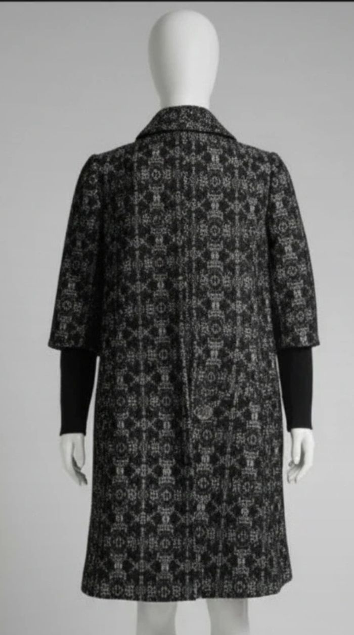 Élégance Assurée ! Manteau Motif Géométrique Noir & Blanc - photo numéro 4