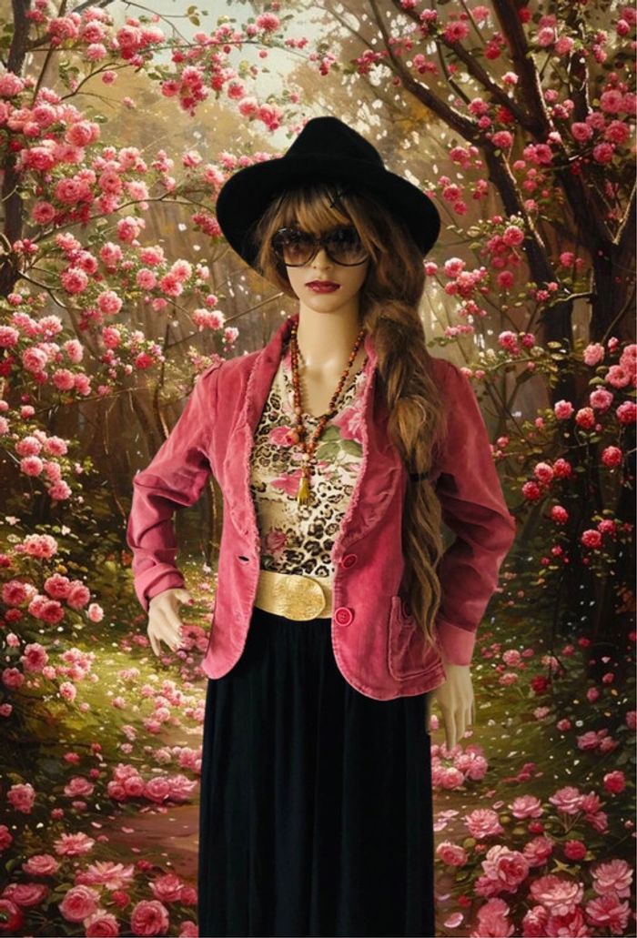 🌸T-shirt sans manches vintage 2000 Y2K roses léopard cottagecore whimsigoth fairy  t-shirt🌸 - photo numéro 3