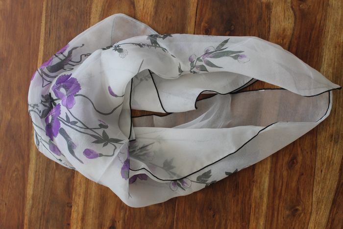 Foulard carré transparent - Blanc et multicolore - photo numéro 6
