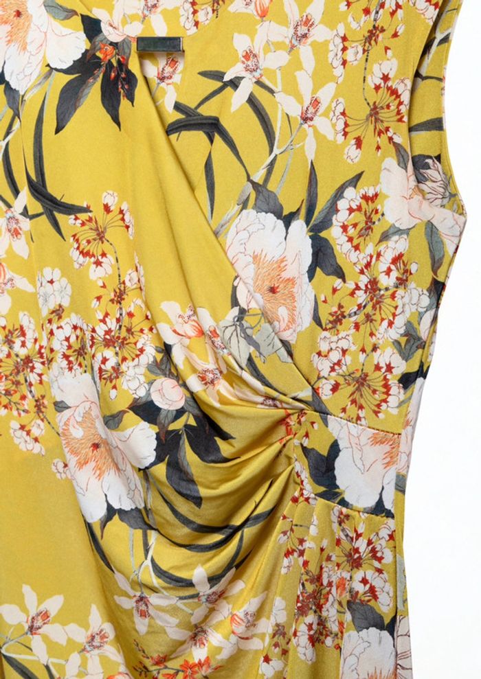 Robe à fleurs jaune • floral print yellow dress Jacqueline Riu Taille 38 - photo numéro 4
