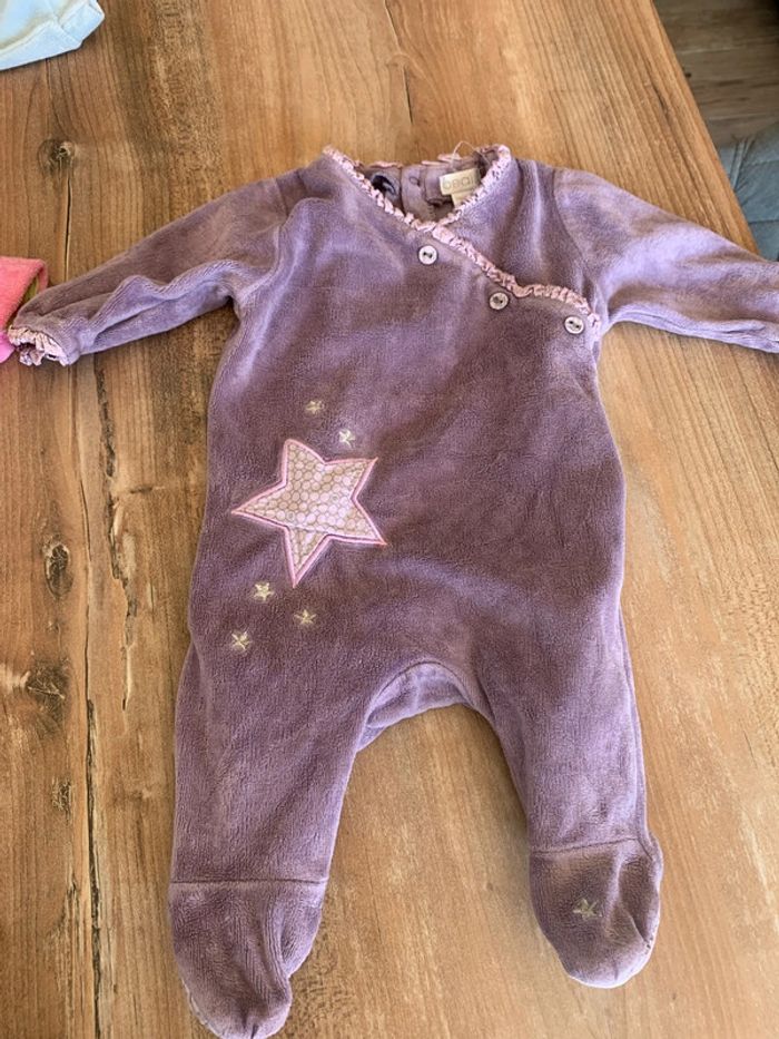 Lot 6 pyjamas velours fille 1 mois - photo numéro 6