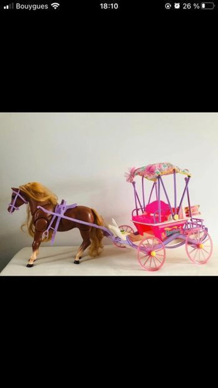 Barbie vintage années 90 cheval et sa calèche - photo numéro 16
