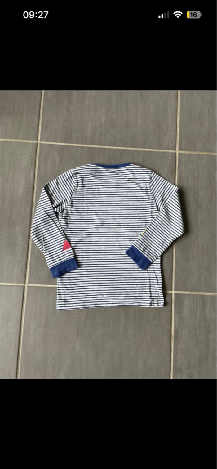 T-shirt à manches longues Esprit 5ans garçon motifs bleu gris - photo numéro 3