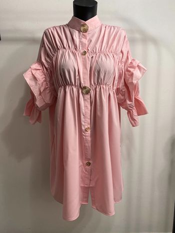 Robe chemise femme rose claire froufrou femme T38 neuve étiquetée