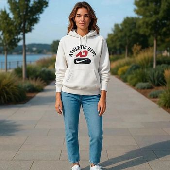 Sweat à capuche blanc Nike S