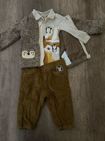 Ensemble pantalon velours bodie gilet 9/12 mois