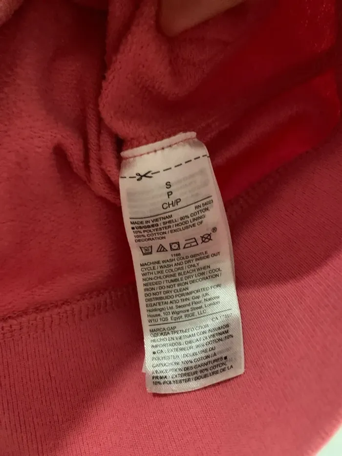 Sweat veste à capuche GAP rose - photo numéro 5