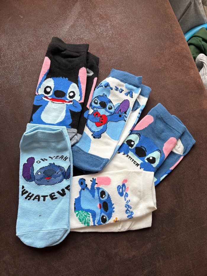 Lot de 5 paires de chaussettes courtes Stitch taille jusque 39 - photo numéro 4