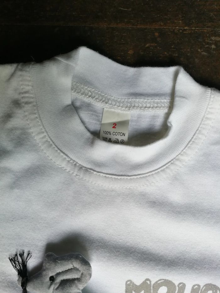 Tee shirt blanc et gris Mouse - photo numéro 3