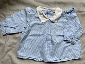 Tunique vintage vichy bleu Jacadi 6m