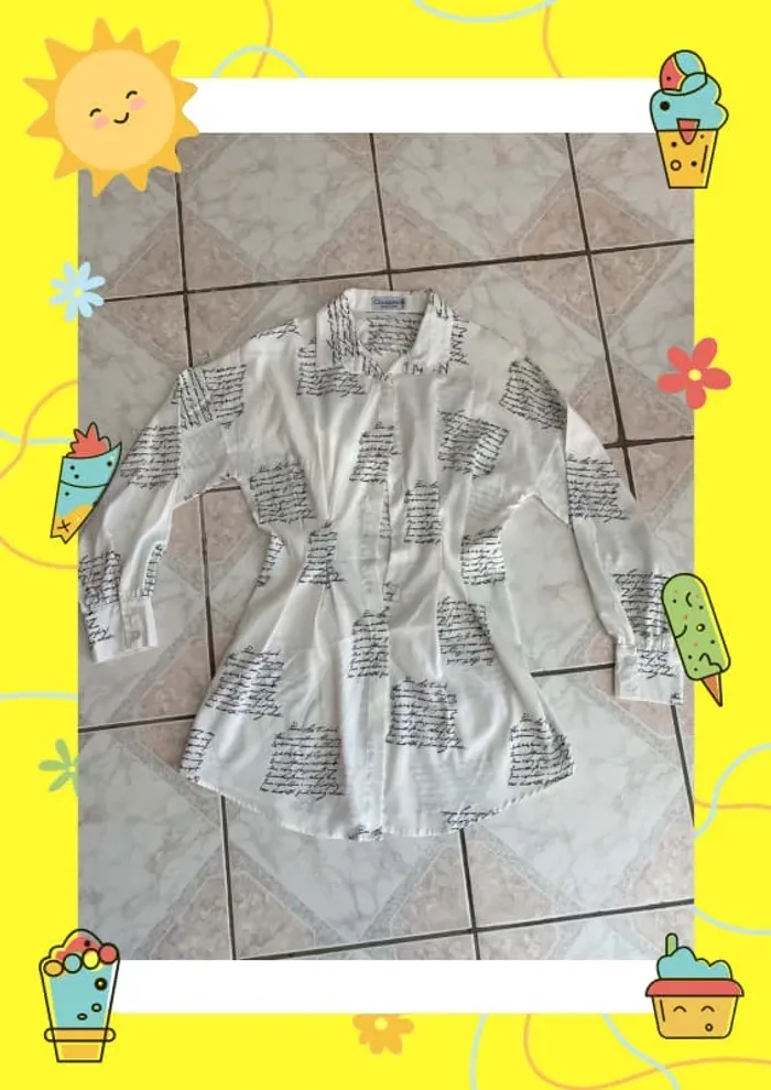 Robe chemise S 36 imprimé lettres