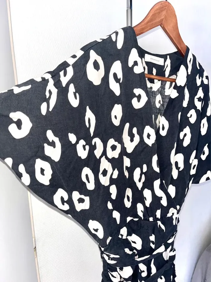 Robe Promod M – Effet cache-cœur, motif chic noir & blanc 🤍🖤 - photo numéro 3