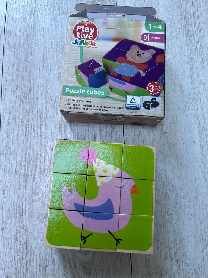 Puzzle cube bois 4 en 1  4 modèles  Playtive Junior  1-4 ans 9 pièces - photo numéro 7