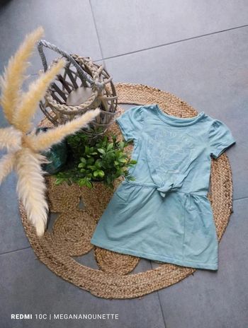 🌊 Robe Bleue Vert d'eau Say No to Plastic – Taille 4 ans Kiabi 🌊