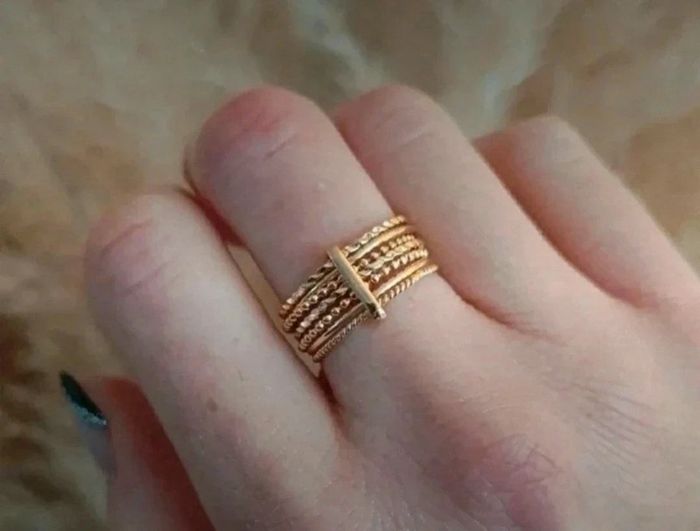 Bague semainier plaqué or 7 anneaux reliés Taille 50