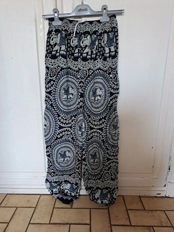 Pantalon léger noir et bleu éléphant 36