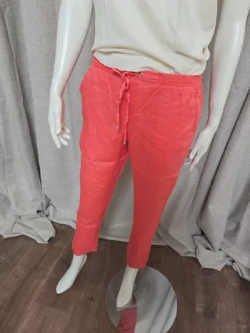 Pantalon rose corail en lin S club med