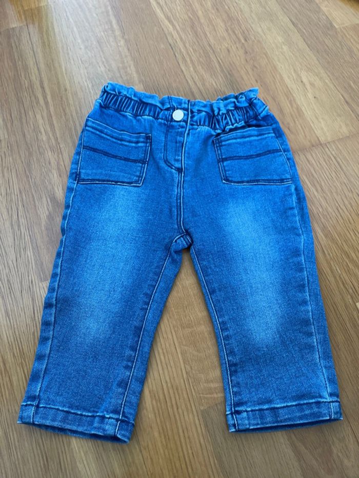 Lot de 2 jeans neufs fille taille élastique taille 12 mois - photo numéro 5