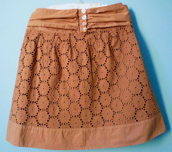 Jupe Femme IKKS 36 S kakie taille haute ceinture maille anglaise TBE - photo numéro 4