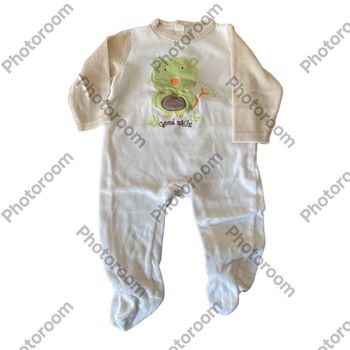 Pyjama Grenouillère blanc/beige Taille 12 mois