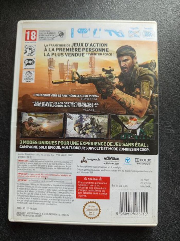 Nintendo - Wii - Call of duty - Black ops - photo numéro 2