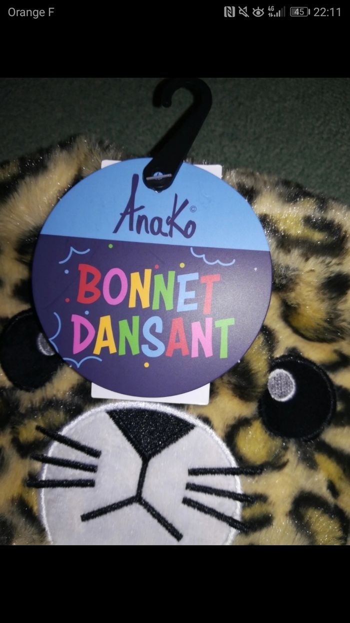 Bonnet dansant léopard, taille unique, neuf avec étiquette - photo numéro 3