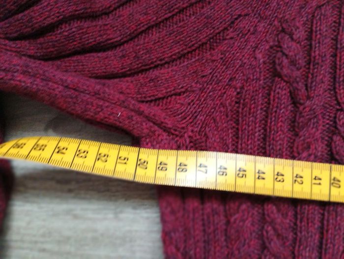 Pull en maille torsadée Claiborne– Taille S - Bordeaux / Noir - photo numéro 8