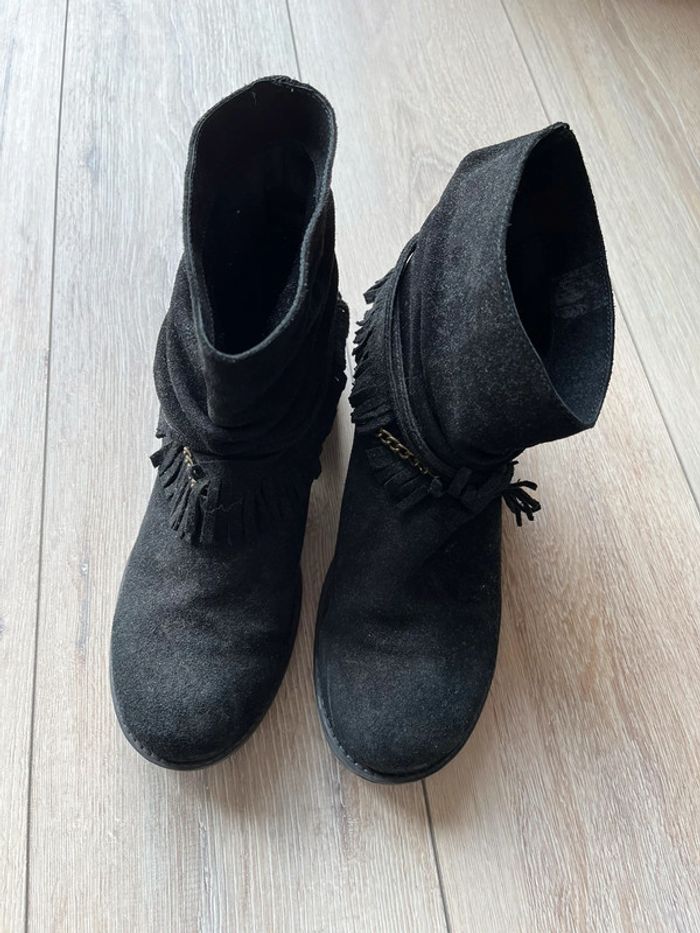 Bottines noires cuir - photo numéro 2