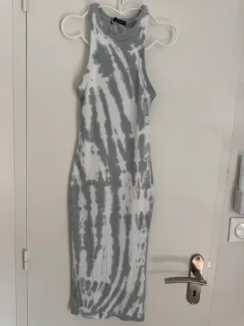 Robe fille Zara S gris et blanc