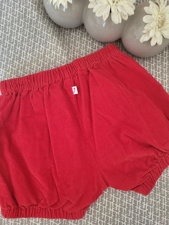 Short bloomer velours côtelé rouge 12 mois jacadi - photo numéro 4