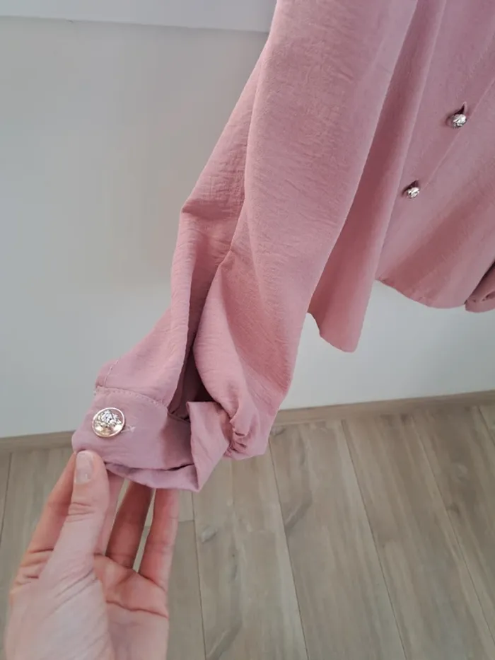 Blouse boutonnée argentée - photo numéro 4