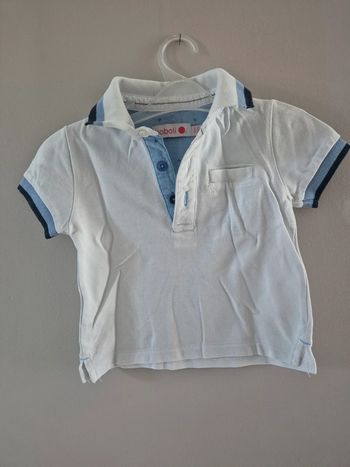 Polo manches courtes blanc boboli 12 mois
