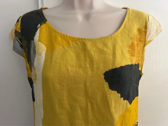 Robe été 100 % lin taille S jaune kaki - photo numéro 20