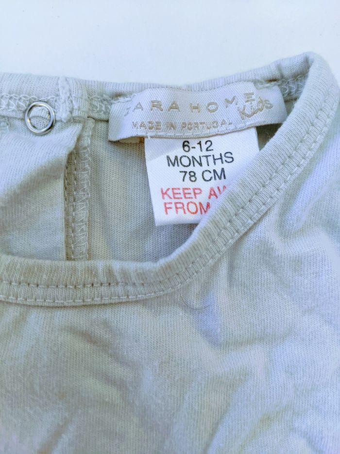 Pyjama grenouillère dors-bien jersey de coton gris clair lapins Zara 6 -12 mois - photo numéro 5