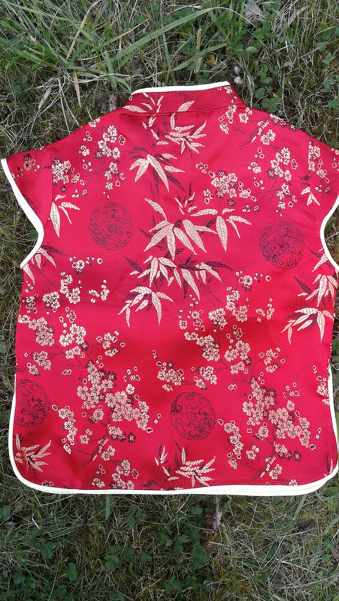 Haut rouge brodé traditionnel asiatique pour enfant - photo numéro 2