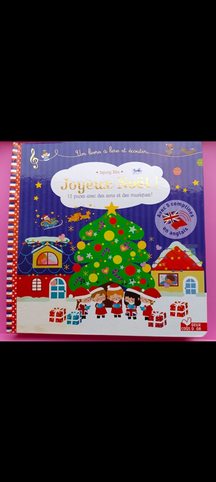 Livre sonore et musical Joyeux Noël 5 comptines en anglais