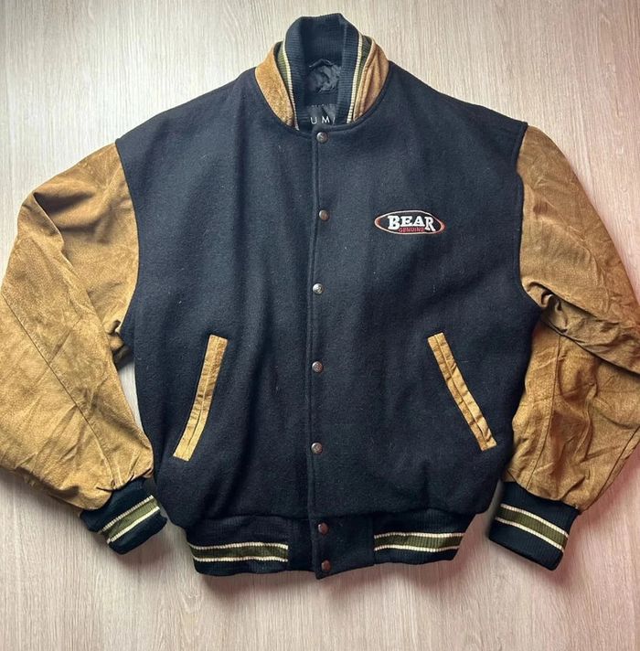 Teddy Varsity College Letterman Vintage “Bear Built Tough” Sumac Made in Canada - photo numéro 2