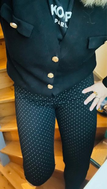 Jean taille haute à pois