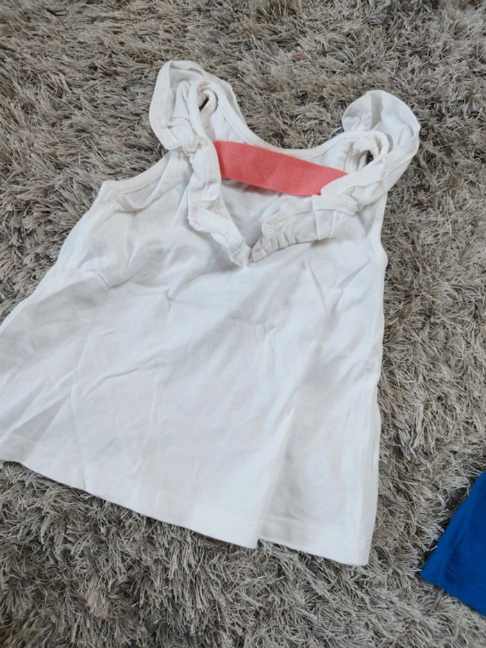 Lot de deux t-shirt bébé fille taille 6 mois été manches courtes - photo numéro 5