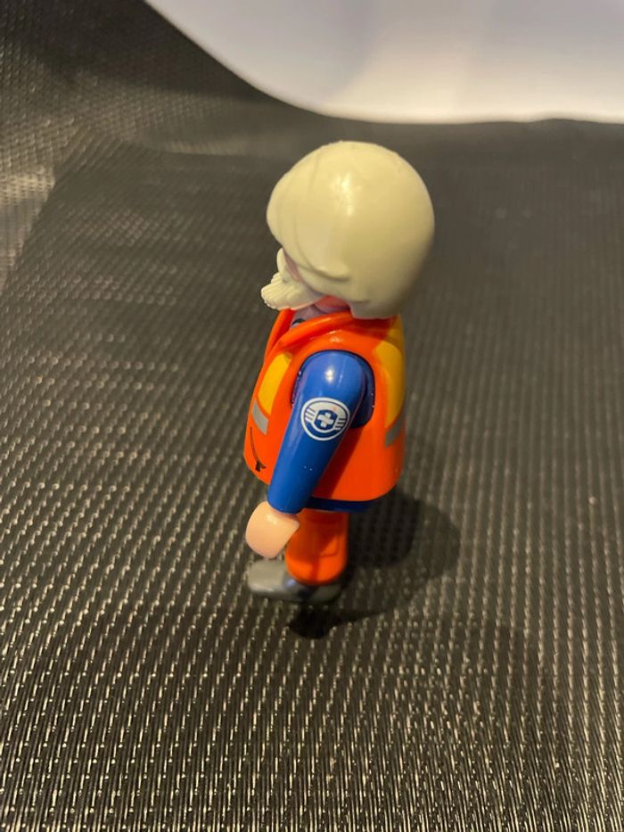 Playmobil figurine homme cheveux barbe gris lunettes rescue sauveteurs gardes côtes - photo numéro 6