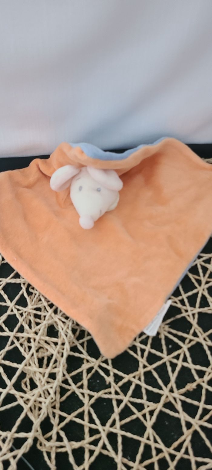 Doudou plat souris orange bleu KING BEAR - photo numéro 4