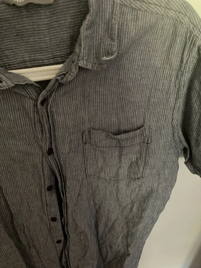 Chemise grise rayée manche courte - photo numéro 2