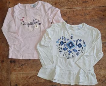 Lot hauts manches longues fille 12 mois