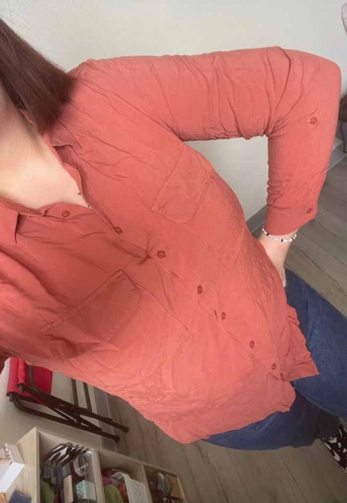 Chemise fluide saumon taille 44 en bon état Camaïeu